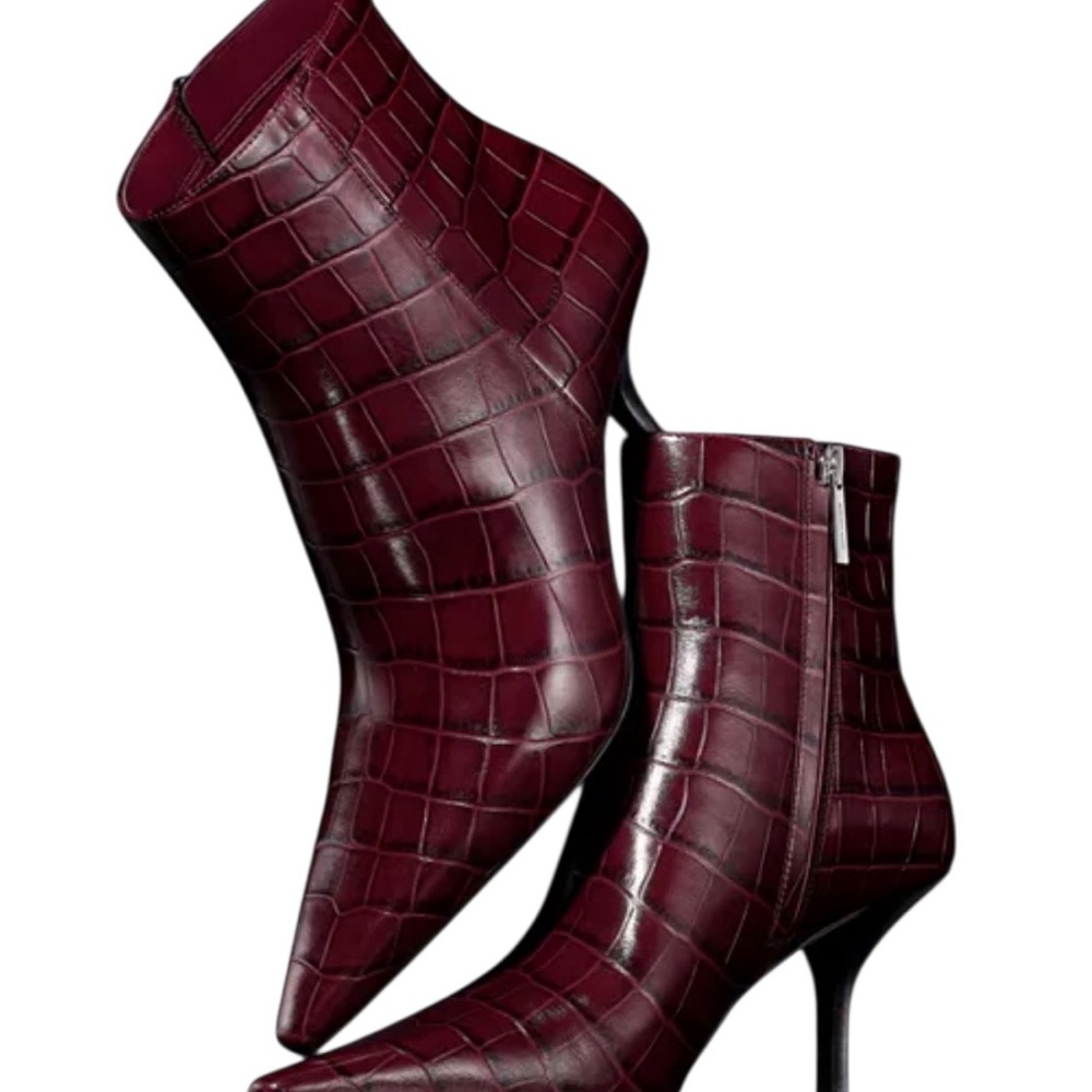 ✨ Michael Kors Selina Heeled Bootie – Oxblood Leather – Size 7.5M - Picture 7 of 15